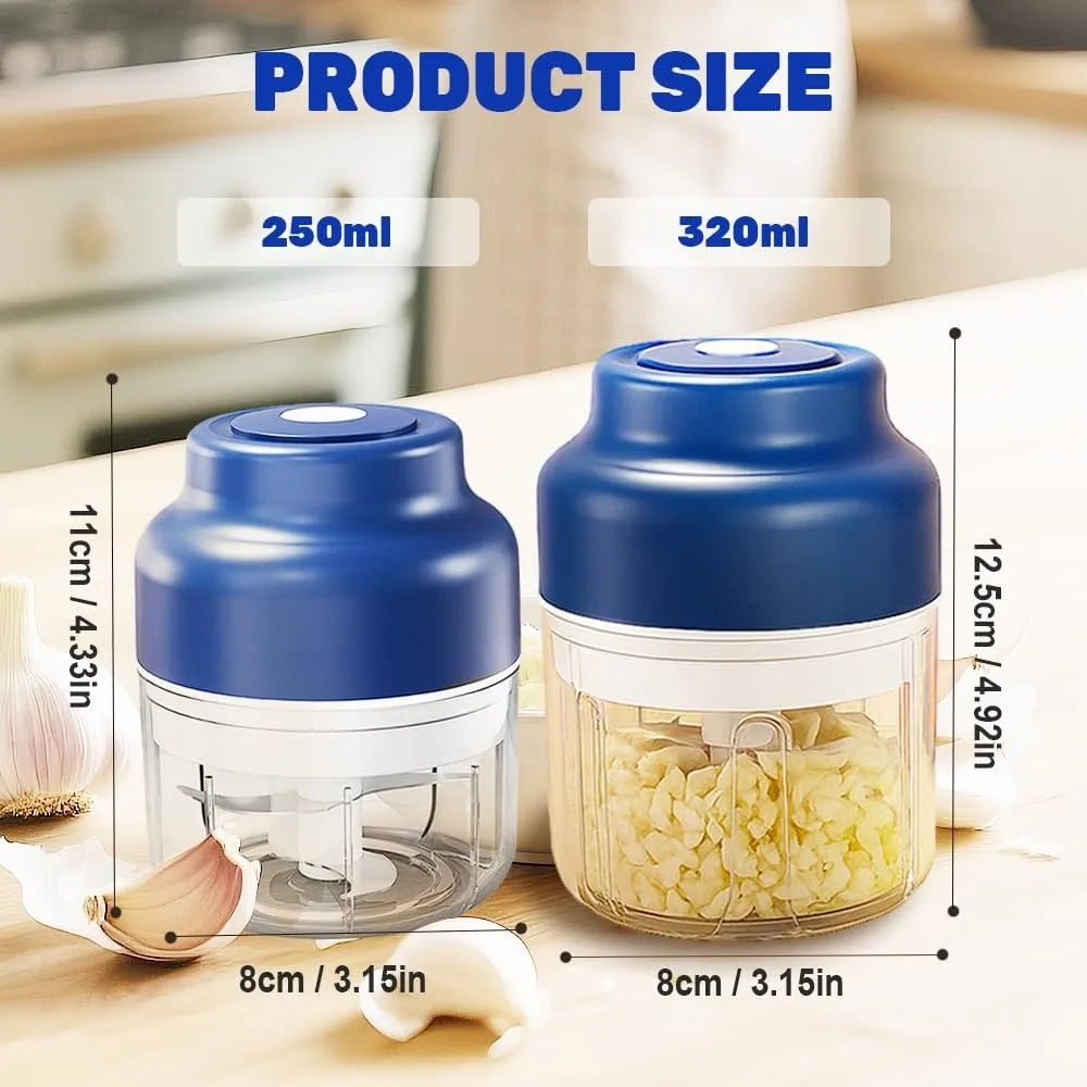 New USB Electric Garlic Chopper Portable 250ml Veggie Chopper 320ml Mini Food Processor Cooking Tool