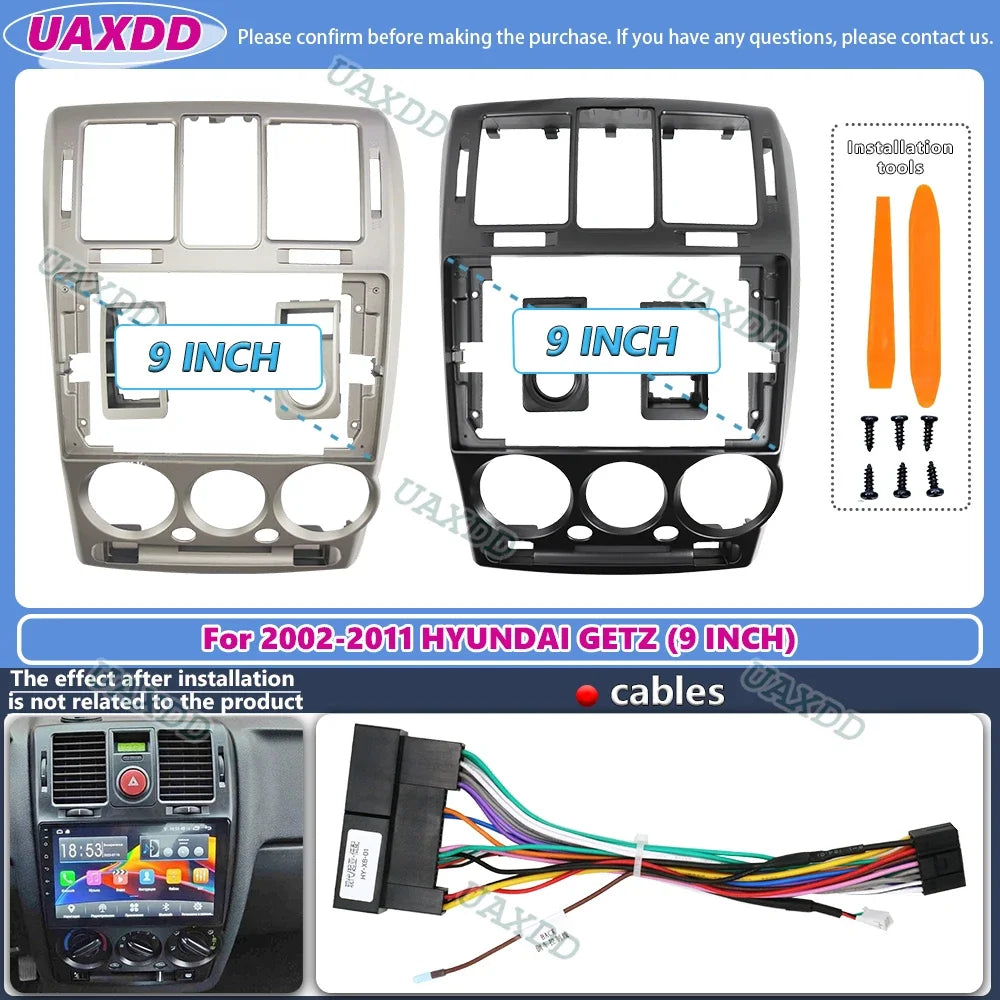 جدد سيارتك الهيونداي جيتس وخليها موديل السنة! طقم تركيب شاشة أندرويد 9 إنش، مطابق تماماً لديكور الوكالة، تركيب سهل وبدون قص أسلاك. نخب أول وجودة عالية."