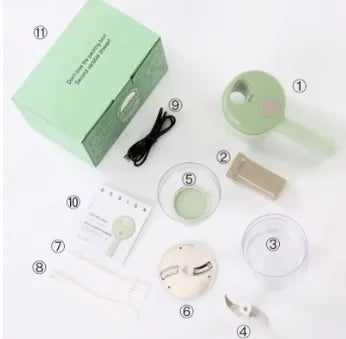 Handheld 4-in-1 Wireless Electric Vegetable Cutter Set Garlic Masher Food Chopper Meat Grinder Machine for Kitchen