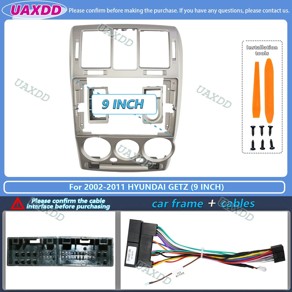 جدد سيارتك الهيونداي جيتس وخليها موديل السنة! طقم تركيب شاشة أندرويد 9 إنش، مطابق تماماً لديكور الوكالة، تركيب سهل وبدون قص أسلاك. نخب أول وجودة عالية."