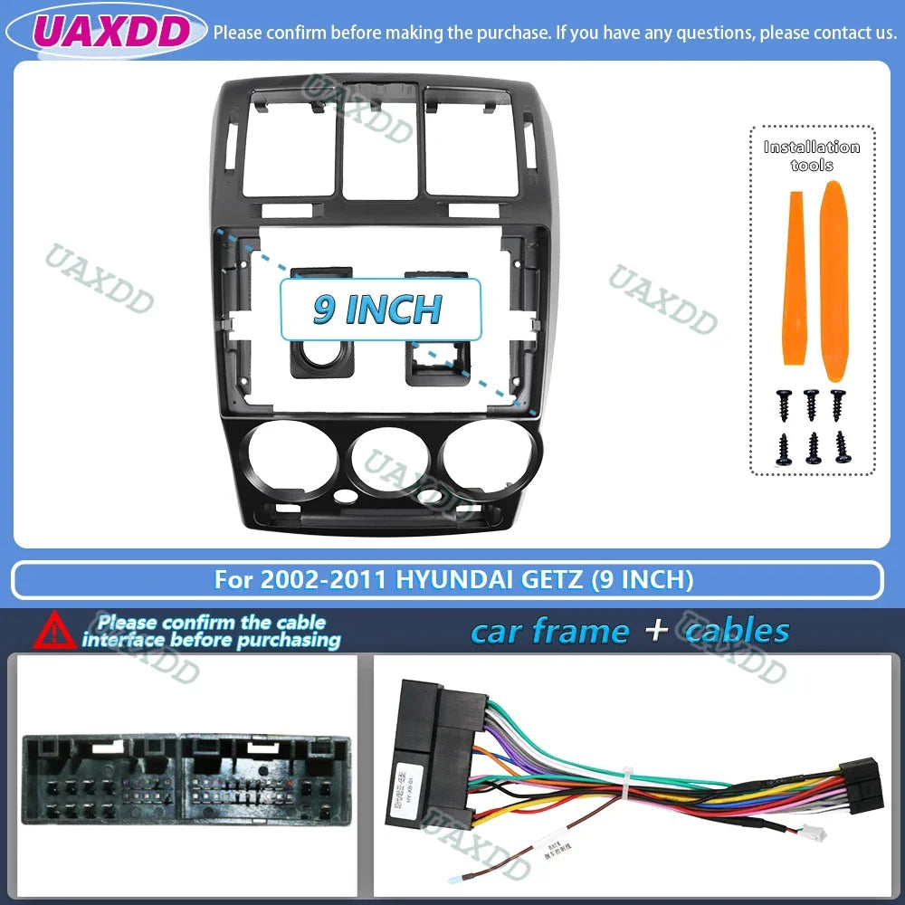 جدد سيارتك الهيونداي جيتس وخليها موديل السنة! طقم تركيب شاشة أندرويد 9 إنش، مطابق تماماً لديكور الوكالة، تركيب سهل وبدون قص أسلاك. نخب أول وجودة عالية."