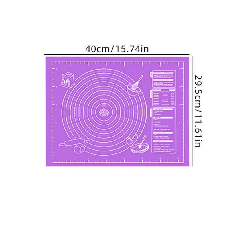 60/40cm Silicone Pad Baking Mat Sheet Kneading Dough Mat for Kitchen Rolling Dough Pizza Large Dough Non-Stick Maker Holder