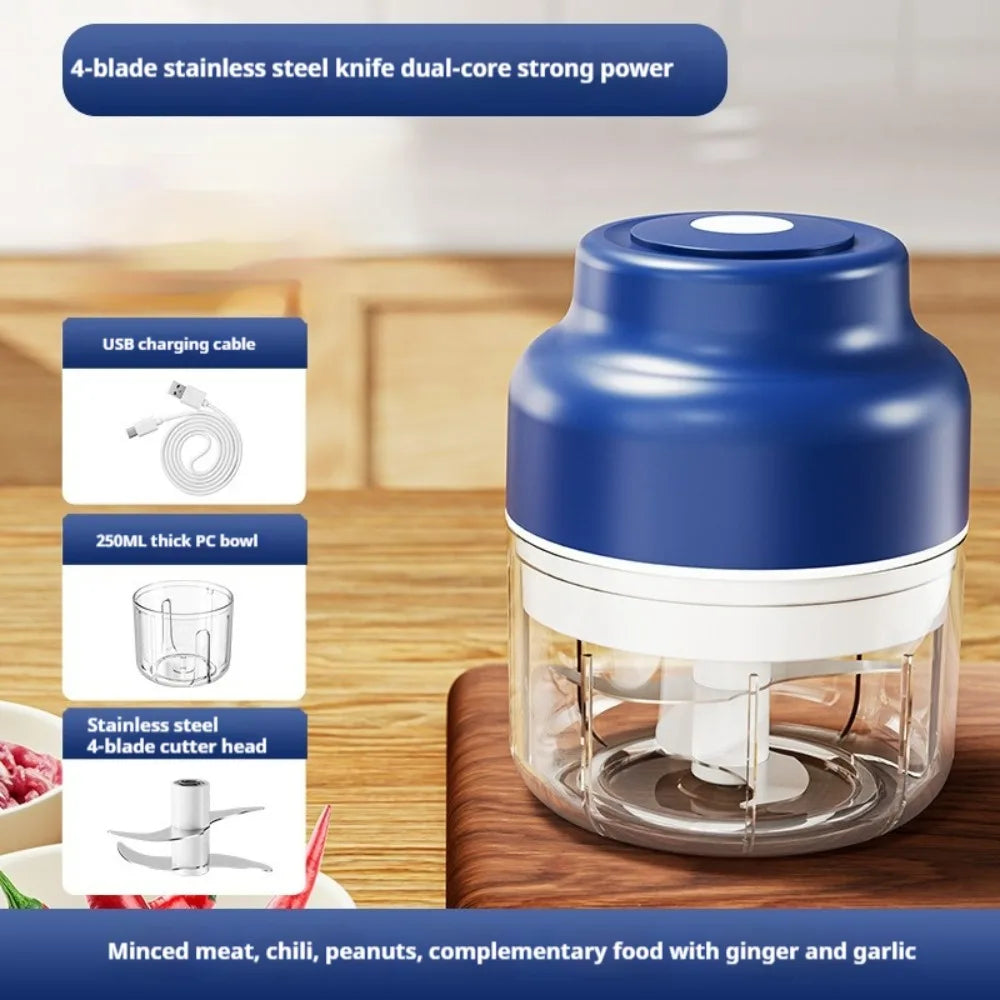 New USB Electric Garlic Chopper Portable 250ml Veggie Chopper 320ml Mini Food Processor Cooking Tool