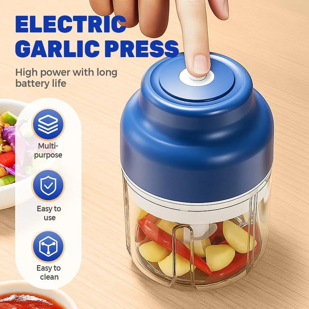 New USB Electric Garlic Chopper Portable 250ml Veggie Chopper 320ml Mini Food Processor Cooking Tool