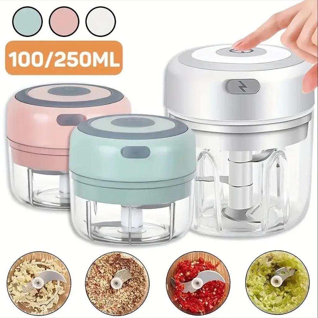 Multifunctional Electric Garlic Chopper 100/250mL Portable Vegetable Grinder Onion Mixer Mashing Machine for Kitchen