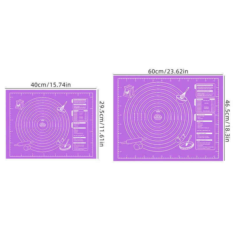 60/40cm Silicone Pad Baking Mat Sheet Kneading Dough Mat for Kitchen Rolling Dough Pizza Large Dough Non-Stick Maker Holder