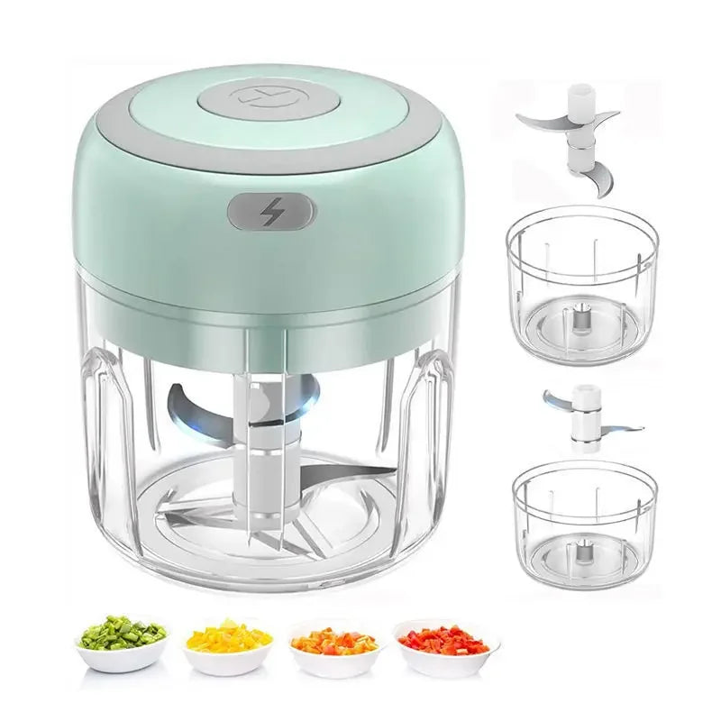 Multifunctional Electric Garlic Chopper 100/250mL Portable Vegetable Grinder Onion Mixer Mashing Machine for Kitchen
