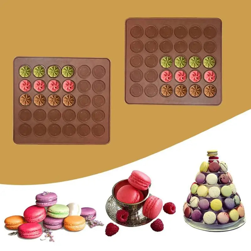 48/30 Holes Non-Stick Silicone Macaron Macaroon Pastry Oven Baking Mould Sheet Mat Diy Mold Useful Tools DIY Cake Bakeware Mold